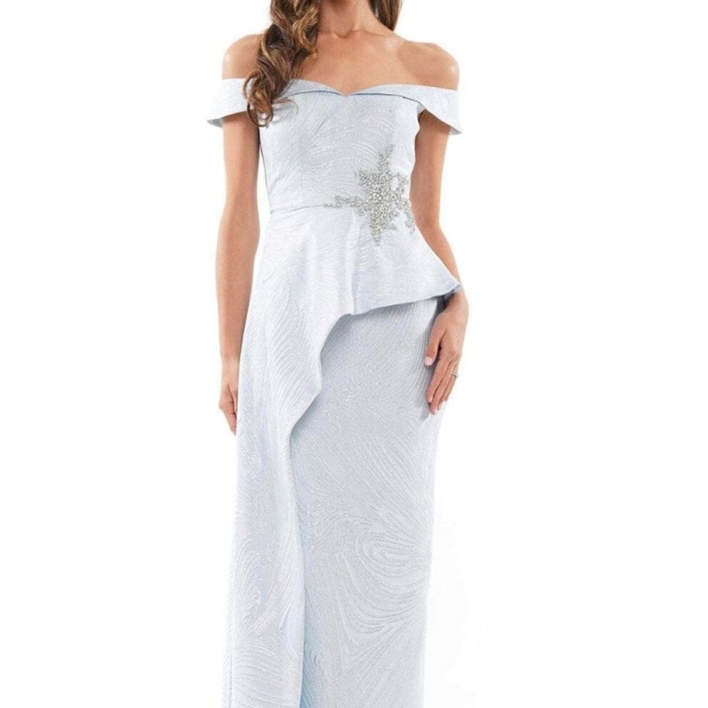 Marsoni By Colors MV225 Sky Blue Evening Formal Dress Size 14 Wedding Rhinestone